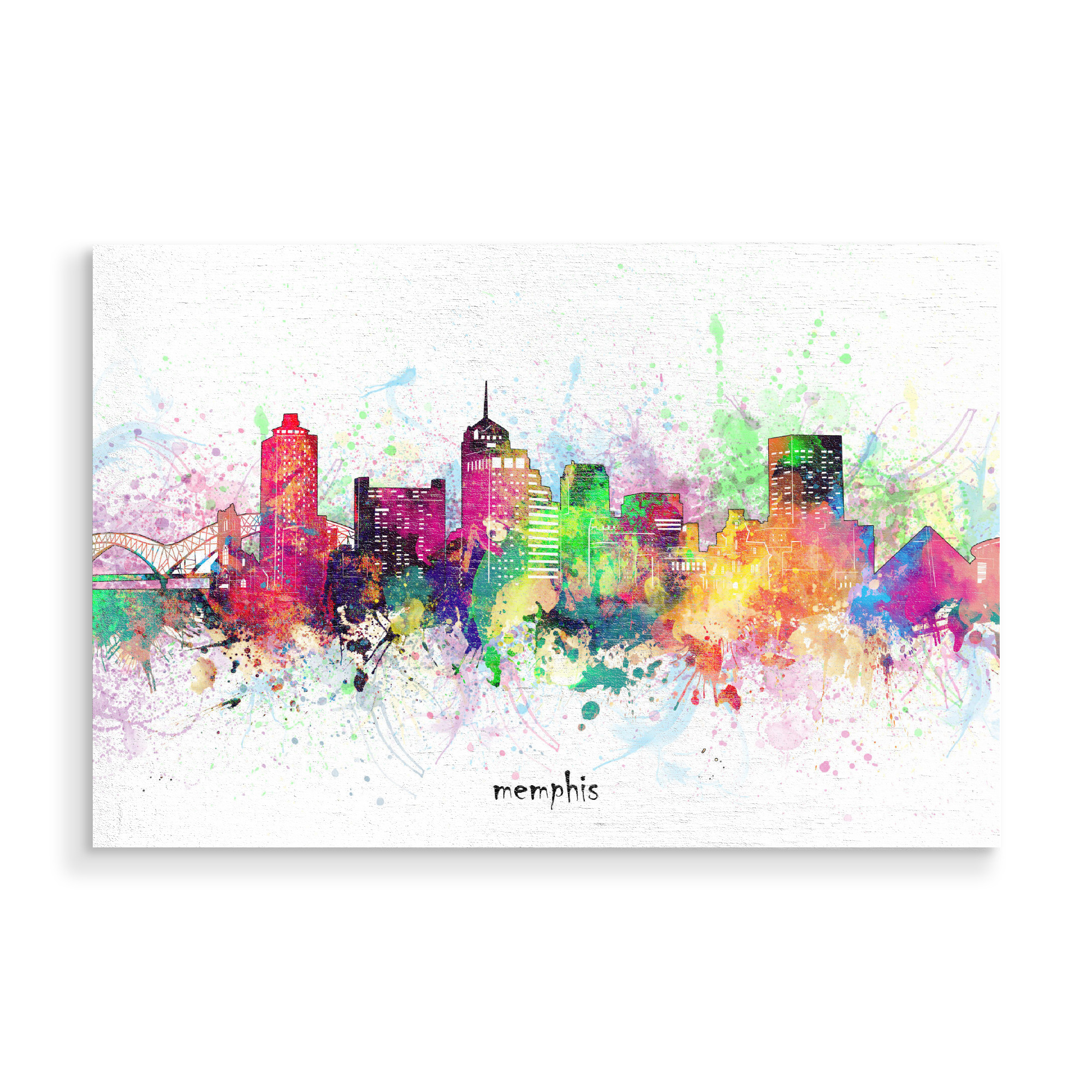 Holzbild "Memphis skyline artistic" artboxONE - Städte
