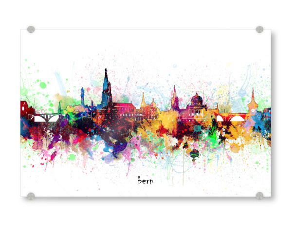 Acrylglasbild "Bern skyline artistic" artboxONE - Städte