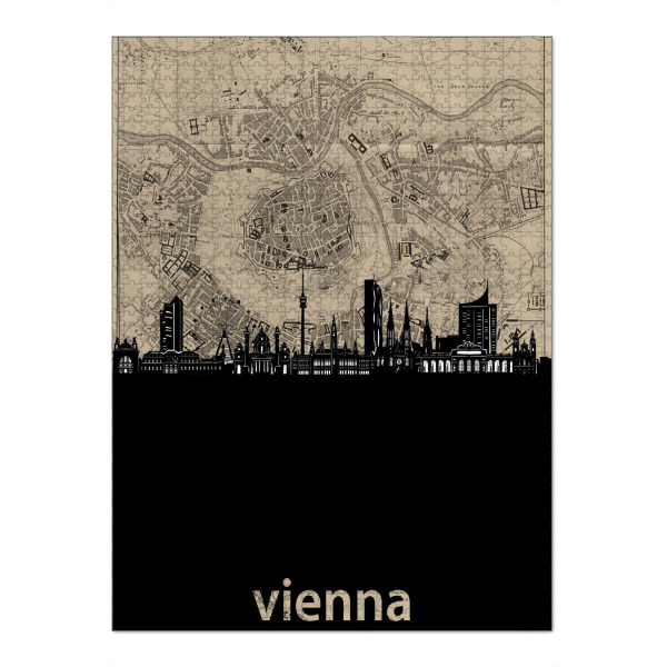 Puzzle Ravensburger "Vienna skyline map" artboxONE - Städte,Architektur,Städte / Wien,Kartografie