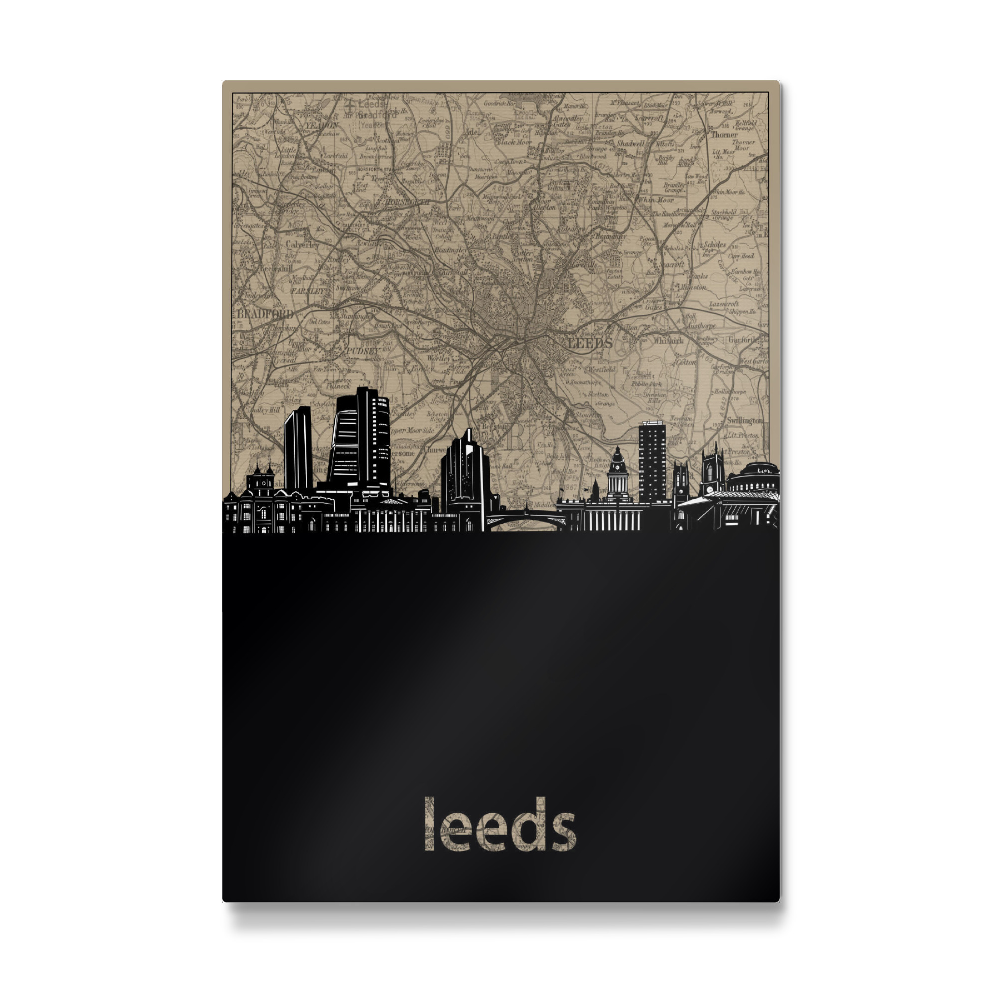 Galerie-Print "Leeds skyline map" 75x50 cm artboxONE