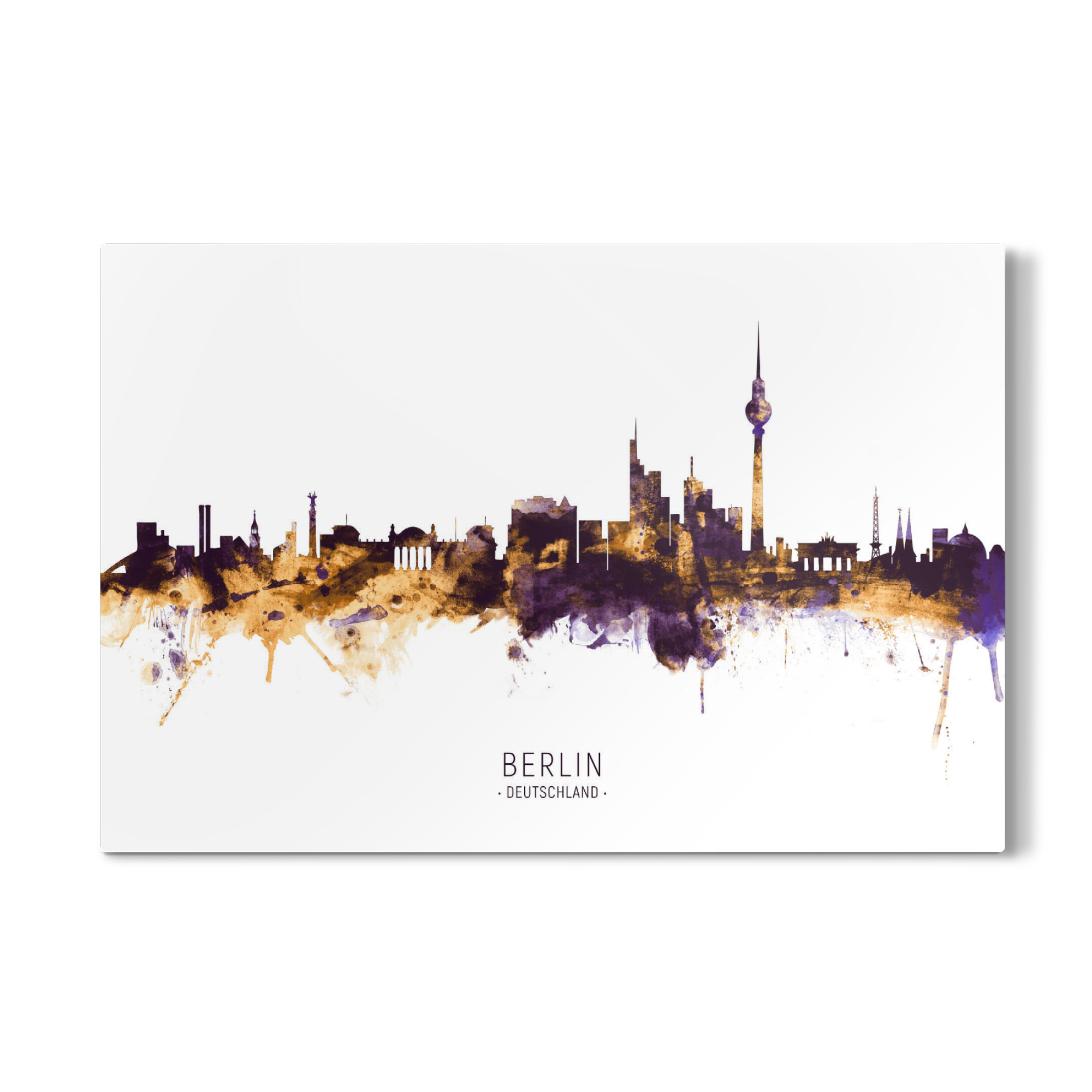 Galerie-Print "Berlin Germany Skyline PurpleGold" 75x50 cm artboxONE