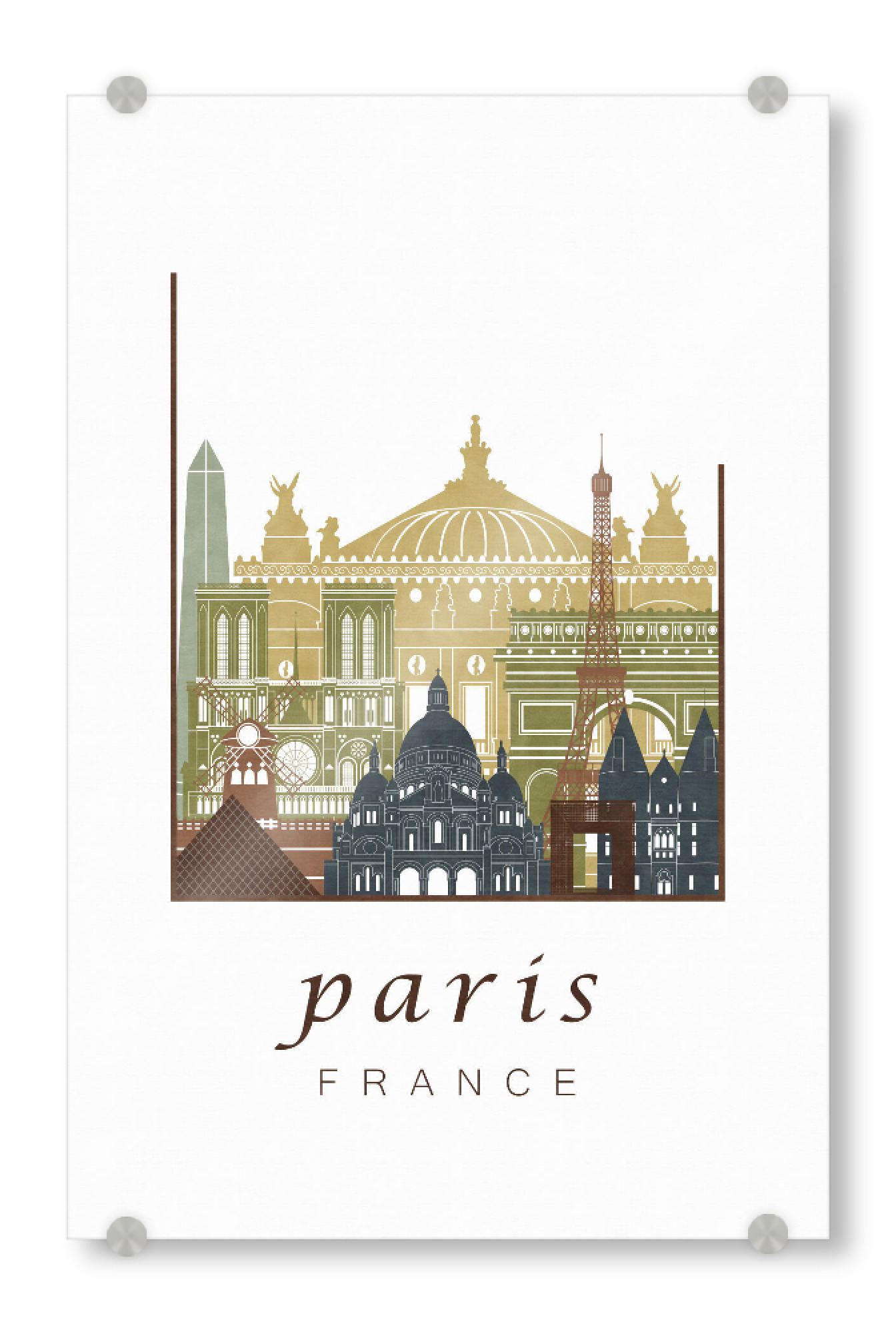 Acrylglasbild "Paris skyline light brown" artboxONE - Städte,Architektur,Städte / Paris
