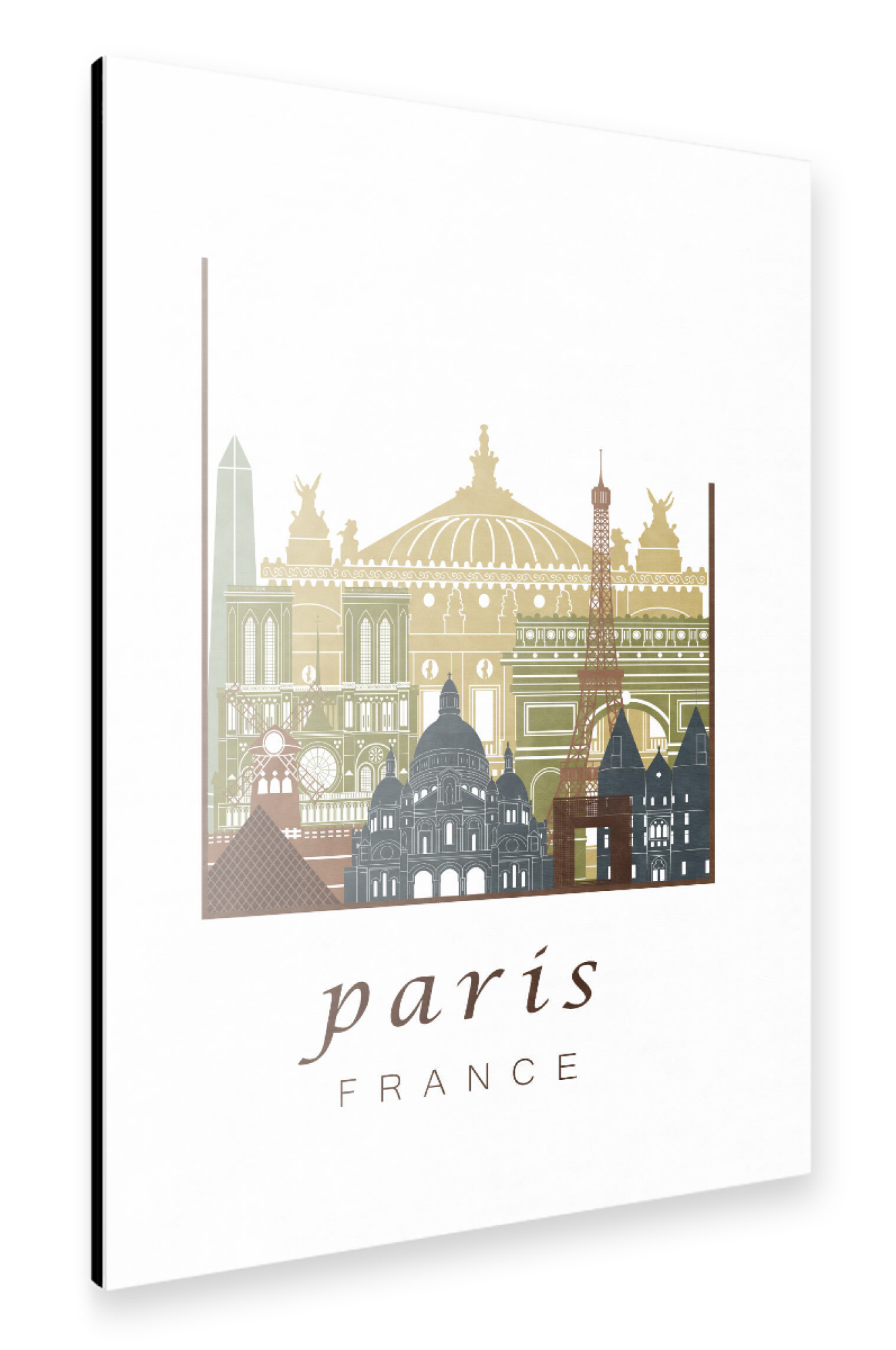 Alu-Dibond "Paris skyline light brown" 75x50 cm artboxONE