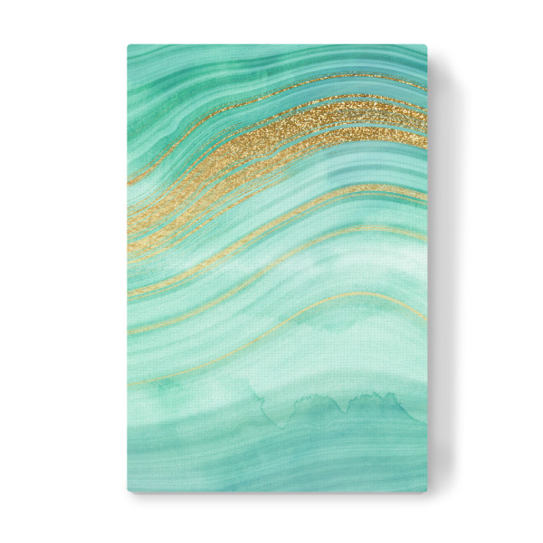 Leinwandbild "Gold Wave on Green Marble" artboxONE - Abstrakt,Fashion,Marmor - Agate,Gemstone,Marble,Abstract,Fashion,Marmor