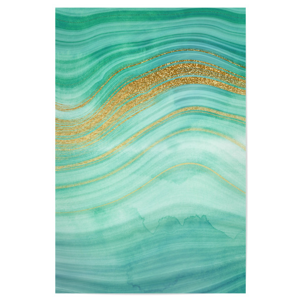 Poster 30x20 cm "Gold Wave on Green Marble" artboxONE - Abstrakt,Fashion,Marmor - Agate,Gemstone,Marble,Abstract,Fashion,Marmor