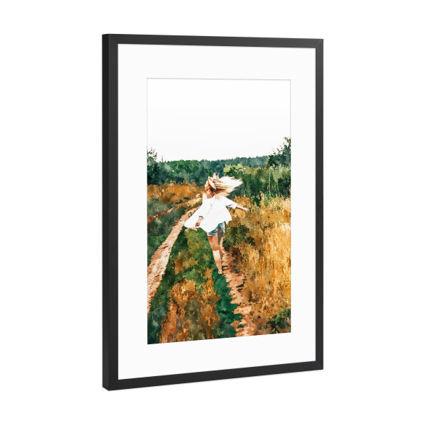 Poster mit Rahmen Schwarz (Metallic) "Free Spirit-II" artboxONE - Natur,Menschen