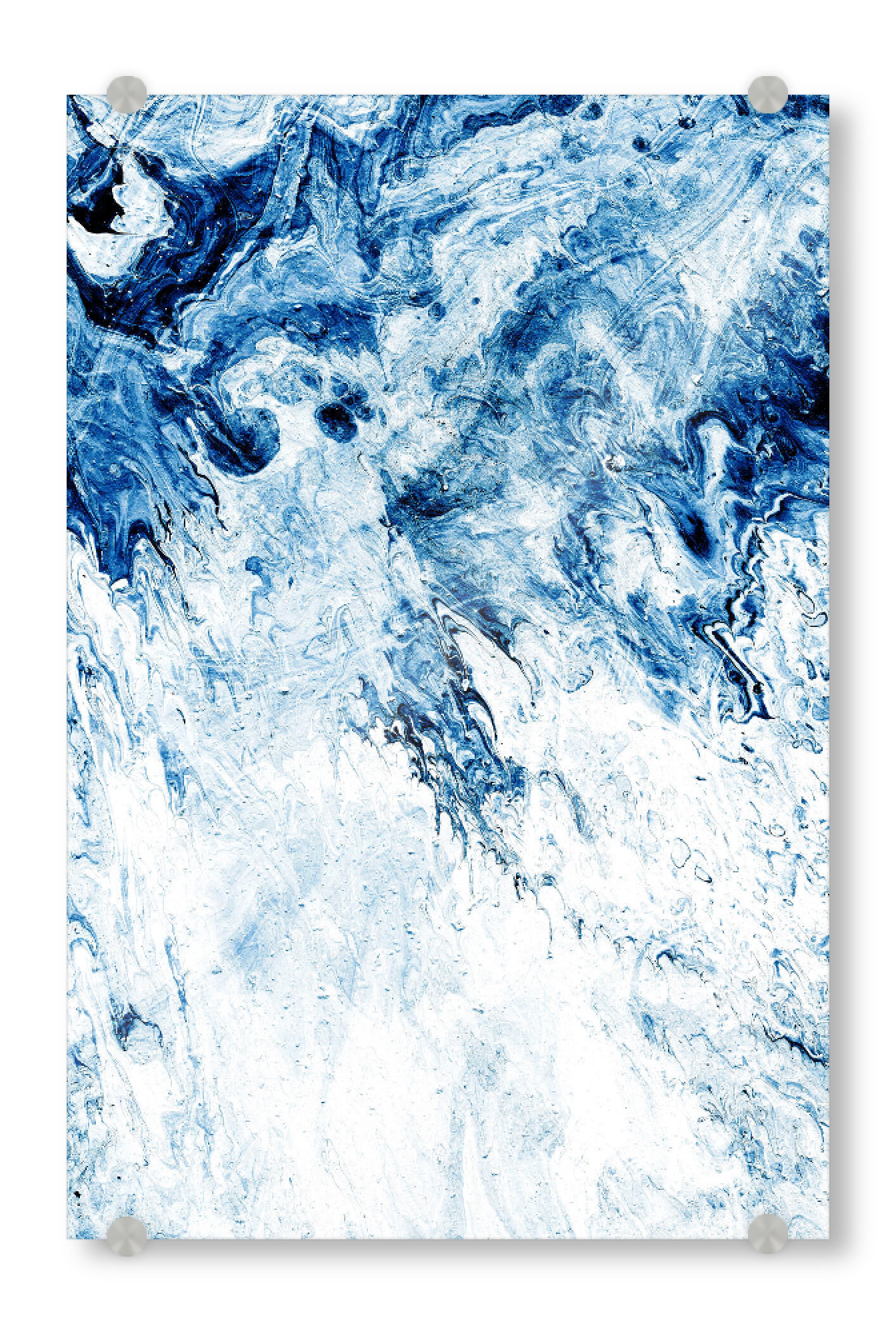 Acrylglasbild "Art Fix" artboxONE - Abstrakt - Graphic design,Texture,Blue,Teal,Navy blue,Abstract,Minimal,Modern,Nature,White,Waves,Marble,Stone