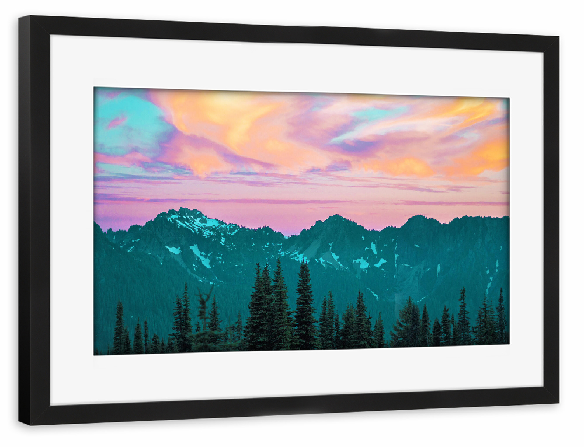 Poster mit Rahmen schwarz "Holographic Sky" artboxONE - Natur