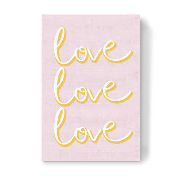 Leinwandbild "Love love love candycolor" artboxONE - Typografie,Liebe,Festivals