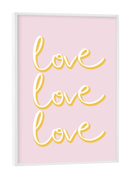 Poster mit weißem Rahmen "Love love love candycolor" artboxONE - Typografie,Liebe,Festivals