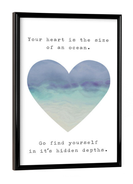 Poster mit schwarzem Rahmen "Go find yourself" artboxONE - Typografie,Reise / Strand und Meer,Liebe