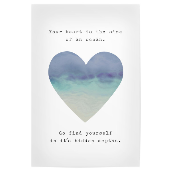 Poster "Go find yourself" artboxONE - Typografie,Reise / Strand und Meer,Liebe