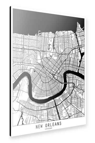 Alu-Dibond "New orleans map minimal" 30x20 cm artboxONE