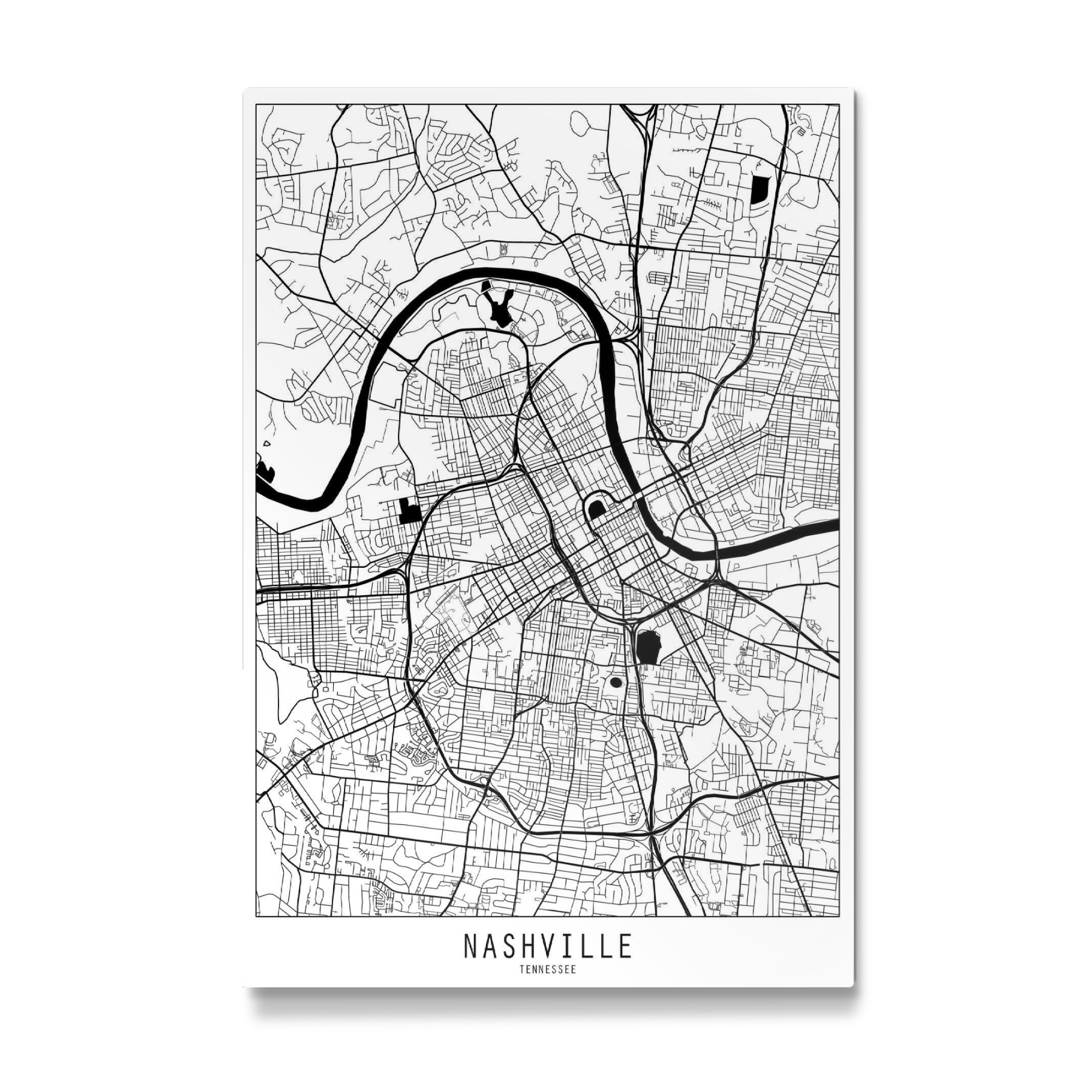 Galerie-Print "Nashville map minimal" 75x50 cm artboxONE