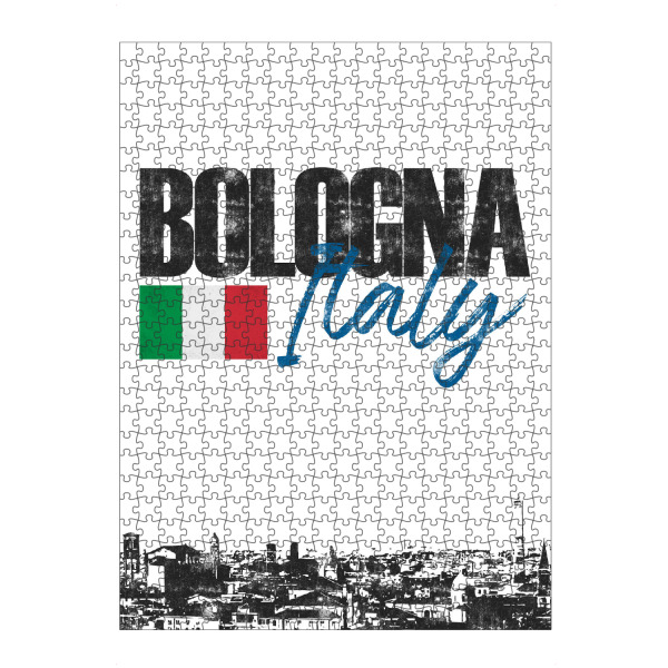 Puzzle Ravensburger "Bologna Skyline minimalistisch" artboxONE - Städte,Schwarzweiß - Europa,Stadt,Reise,Urlaub,Italien,Bologna,City,Flagge,Skyline