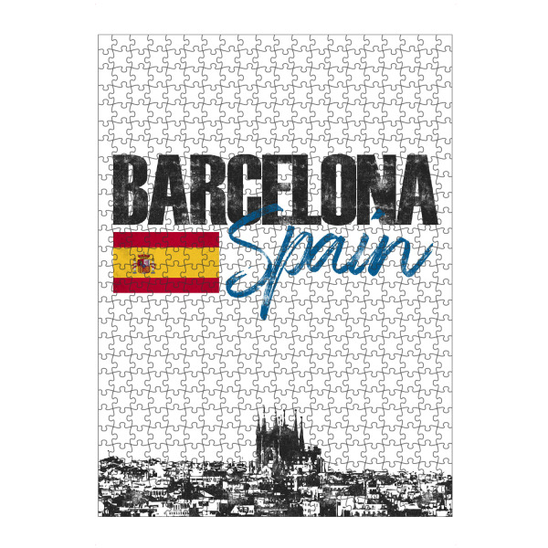 Puzzle Ravensburger "Barcelona Skyline minimalistisch" artboxONE - Städte,Schwarzweiß,Städte / Barcelona
