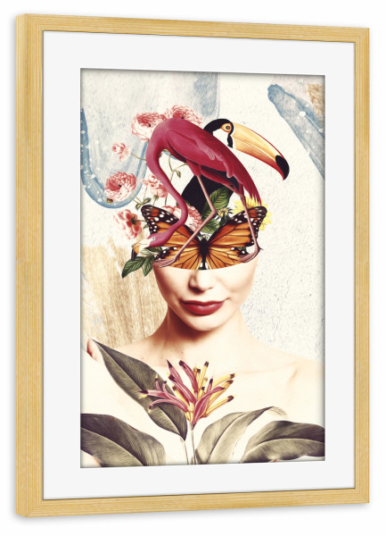 Poster mit Rahmen kiefer "Tropical Portrait V Tas" artboxONE - Natur,Floral,Tiere