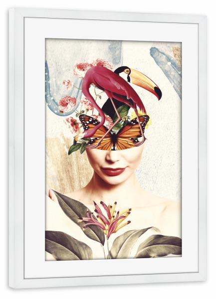Poster mit Rahmen weiß "Tropical Portrait V Tas" artboxONE - Natur,Floral,Tiere