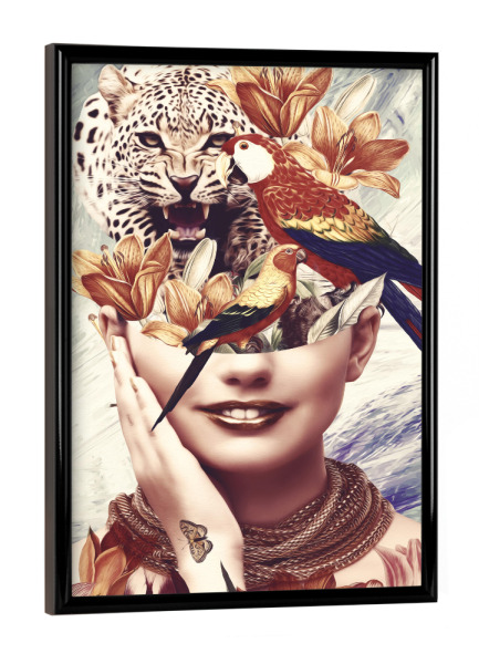 Poster mit schwarzem Rahmen "Tropical Portrait II Tas" artboxONE - Natur,Floral,Tiere