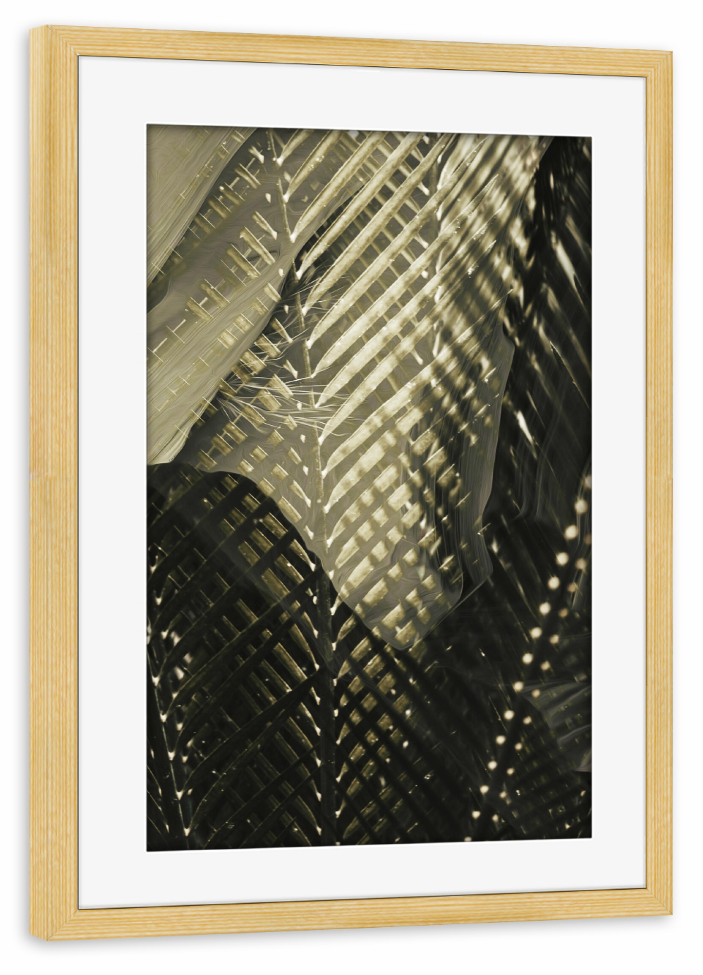Poster mit Rahmen kiefer "Green leaves Tas" artboxONE - Natur,Floral,Abstrakt