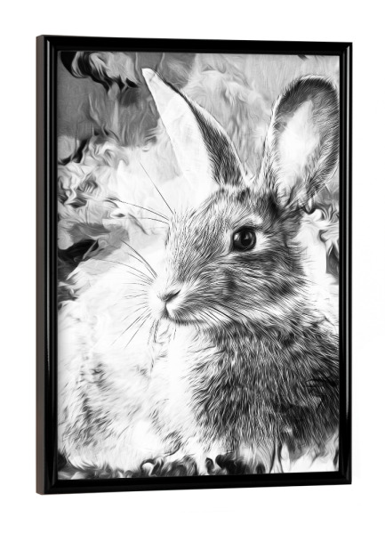 Poster mit schwarzem Rahmen "Hello Tas" artboxONE - Natur,Tiere,Abstrakt,Schwarzweiß