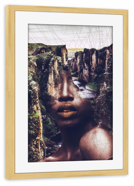 Poster mit Rahmen kiefer "Portrait IV Tas" artboxONE - Natur,Abstrakt,Menschen