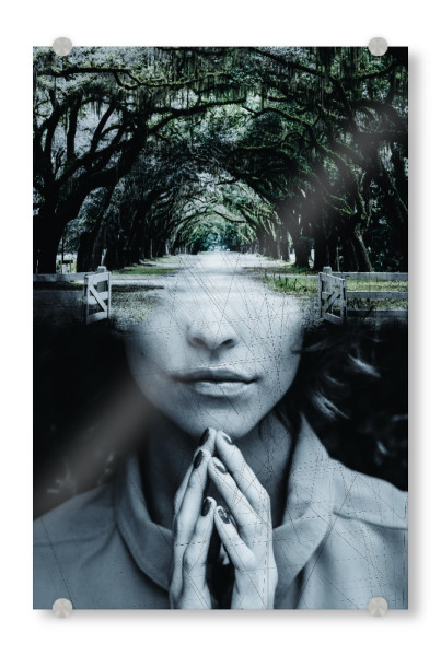 Acrylglasbild "Portrait II Tas" artboxONE - Natur,Abstrakt,Menschen - Frau,Female portrait,Female,Nature,Natur,Girl power,Power,Girl,Grün,Green,Tree