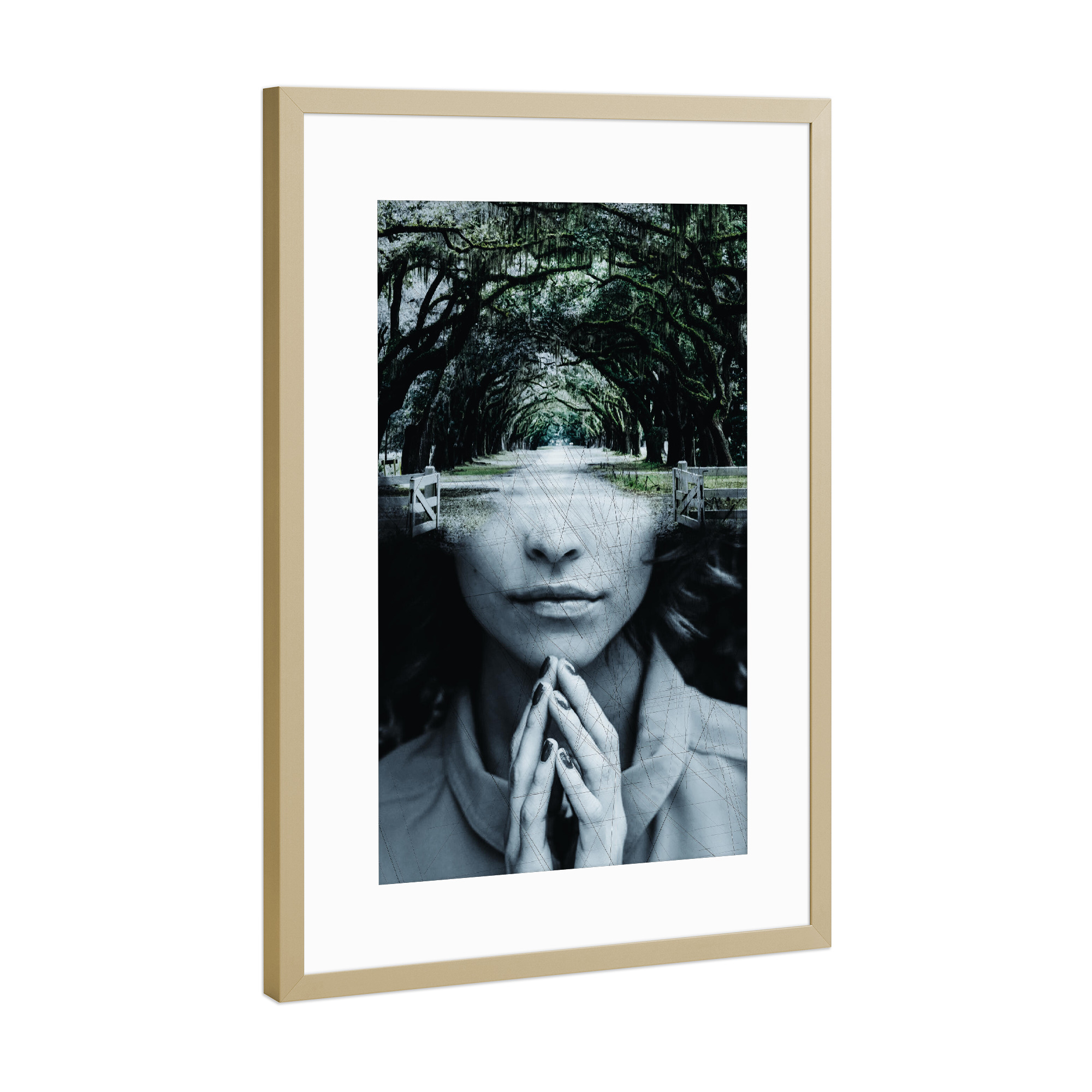 Poster mit Rahmen Gold "Portrait II Tas" artboxONE - Natur,Abstrakt,Menschen