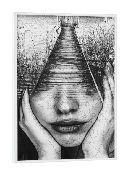 Poster mit weißem Rahmen "Portrait I tas" artboxONE - Natur,Abstrakt,Menschen,Schwarzweiß