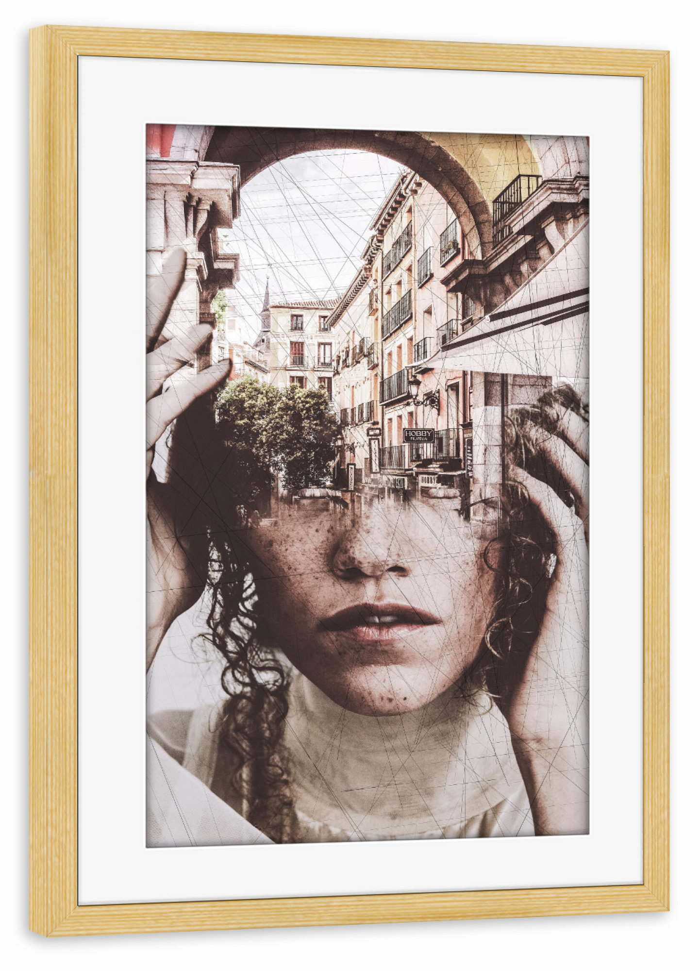 Poster mit Rahmen kiefer "Portrait Tas" artboxONE - Abstrakt,Menschen,Architektur