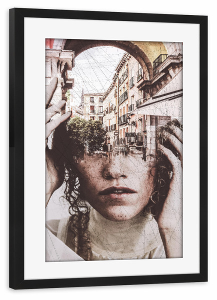 Poster mit Rahmen schwarz "Portrait Tas" artboxONE - Abstrakt,Menschen,Architektur