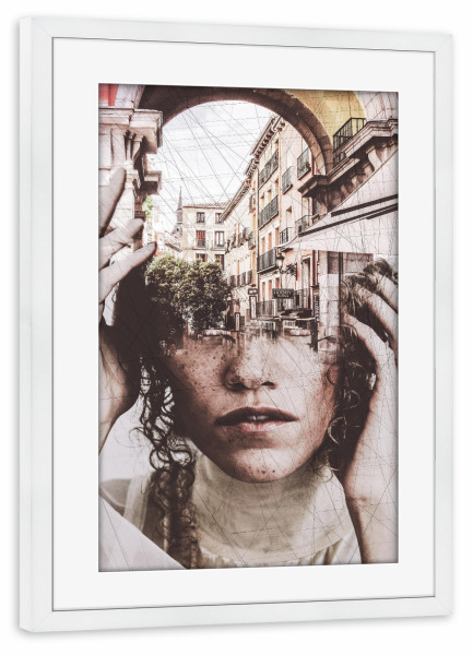 Poster mit Rahmen weiß "Portrait Tas" artboxONE - Abstrakt,Menschen,Architektur