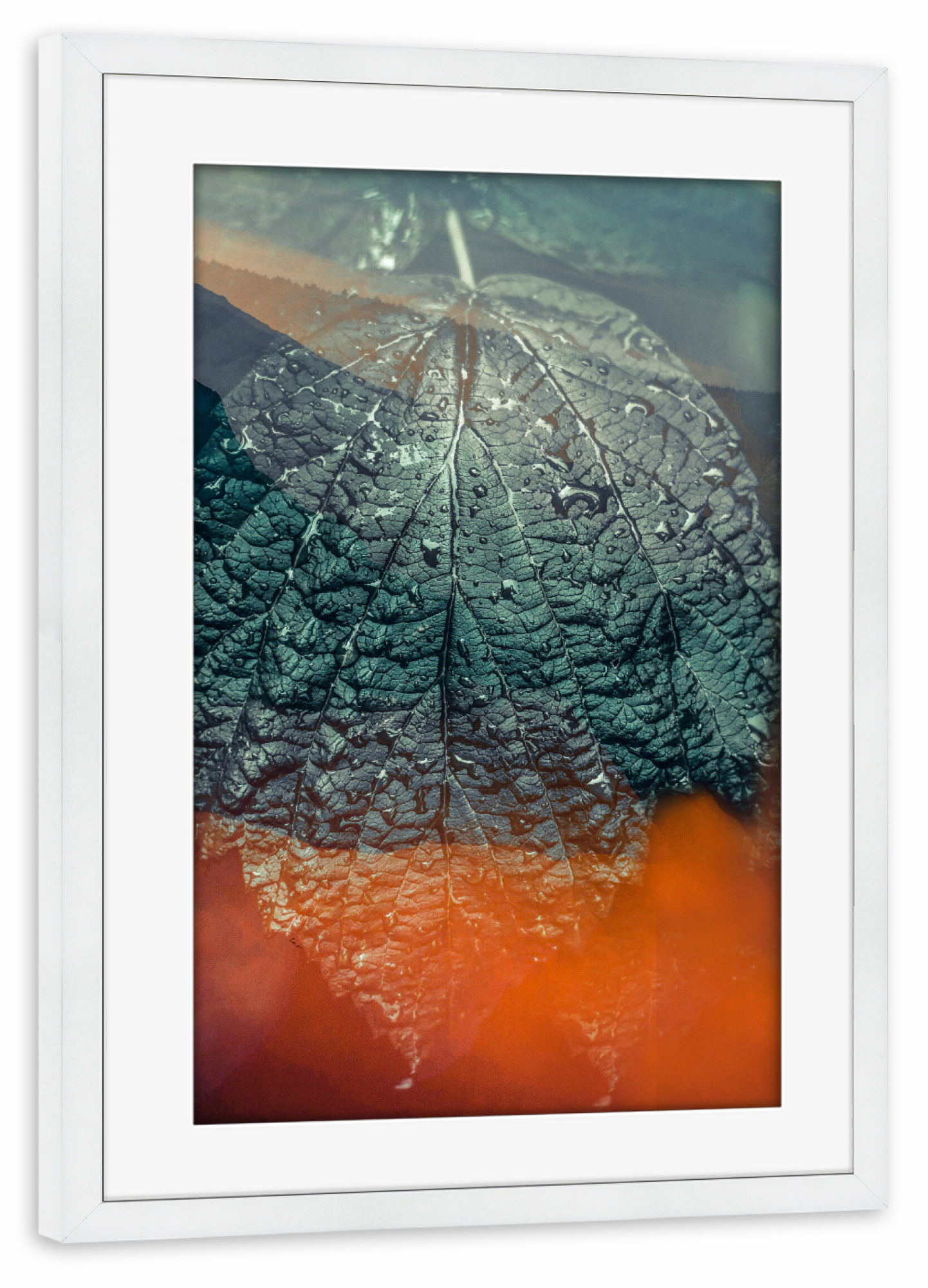 Poster mit Rahmen weiß "Duet tas I" artboxONE - Natur,Floral,Abstrakt - Grün,Green,Grennery,Tropical,Tropisch,Flowers,Abstract