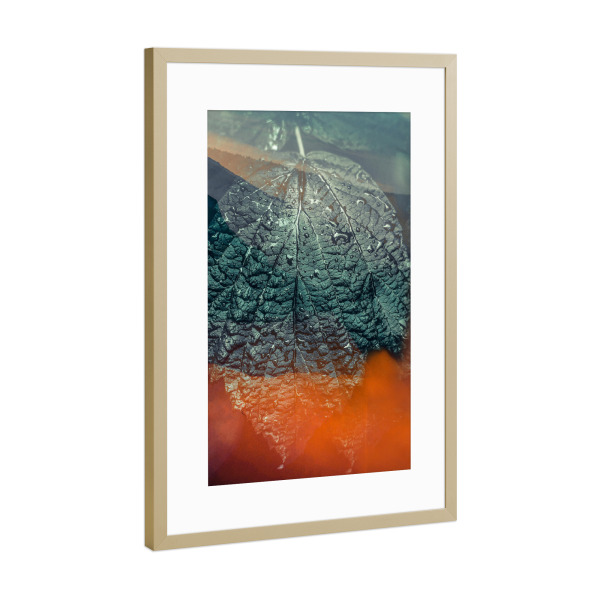 Poster mit Rahmen Gold "Duet tas I" artboxONE - Natur,Floral,Abstrakt - Grün,Green,Grennery,Tropical,Tropisch,Flowers,Abstract