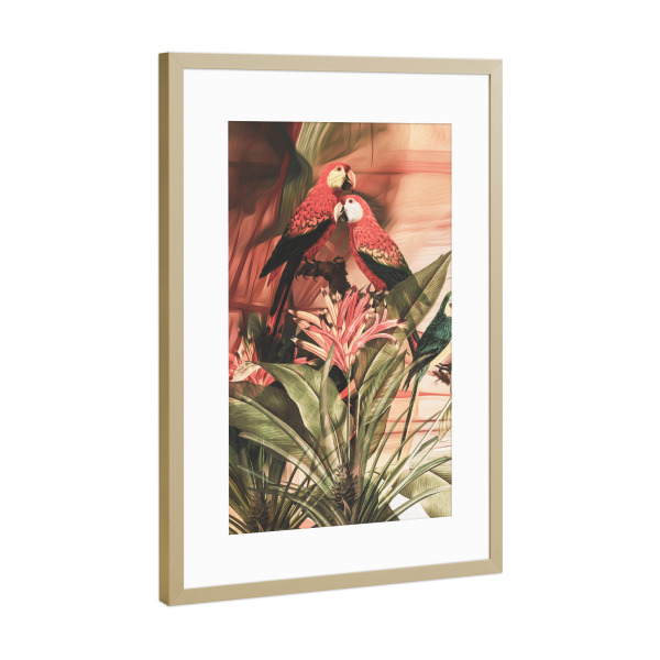 Poster mit Rahmen Gold "Colors tas Tropical" artboxONE - Natur,Floral,Tiere