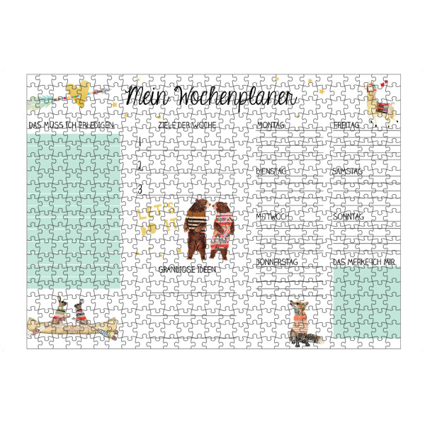 artboxONE Puzzle "Mein Wochenplaner" artboxONE - Typografie - Wochenplaner,Planer,Tiere,Lustig,Herz,Ziele,Woche - Bild wochenplaner