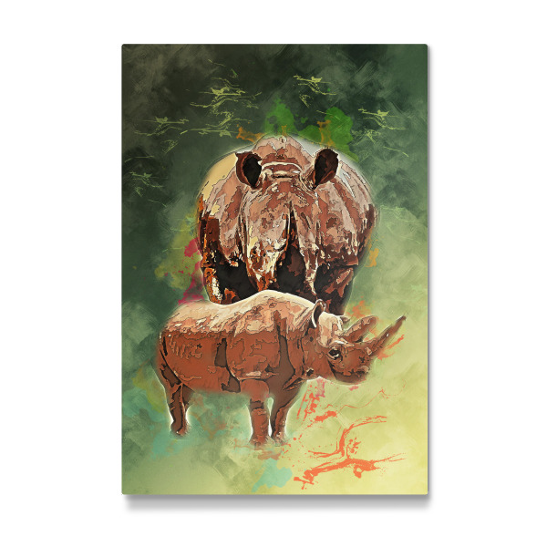 Galerie-Print "Nashorn mit buntem Hintergrund" 30x20 cm artboxONE