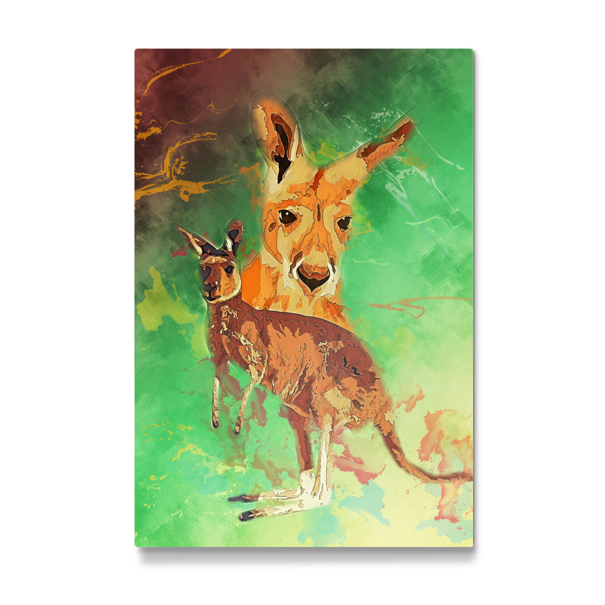 Galerie-Print "Känguru mit buntem Hintergrnd" 75x50 cm artboxONE