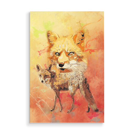 Fuchs mit buntem Hintergrund