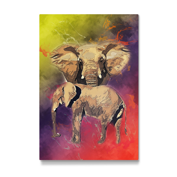 Galerie-Print "Elefant mit buntem Hintergrund" 30x20 cm artboxONE