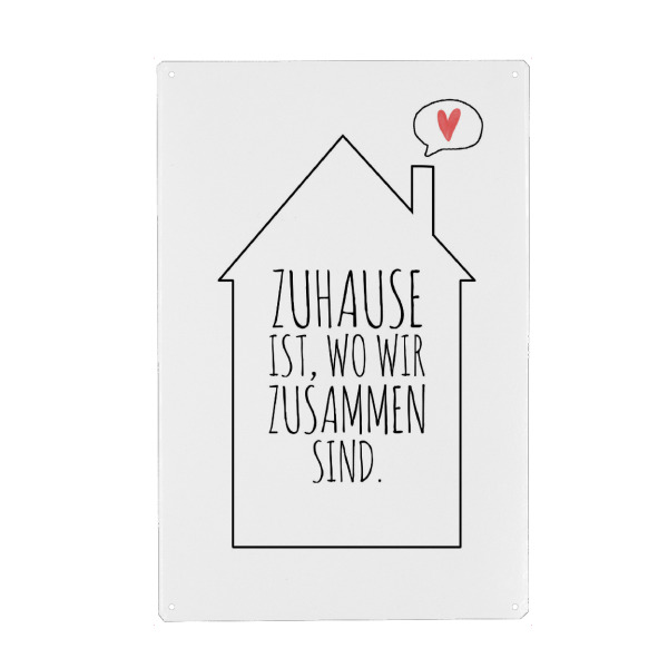 Holzbild "Wo wir zusammen sind" artboxONE - Typografie,Liebe