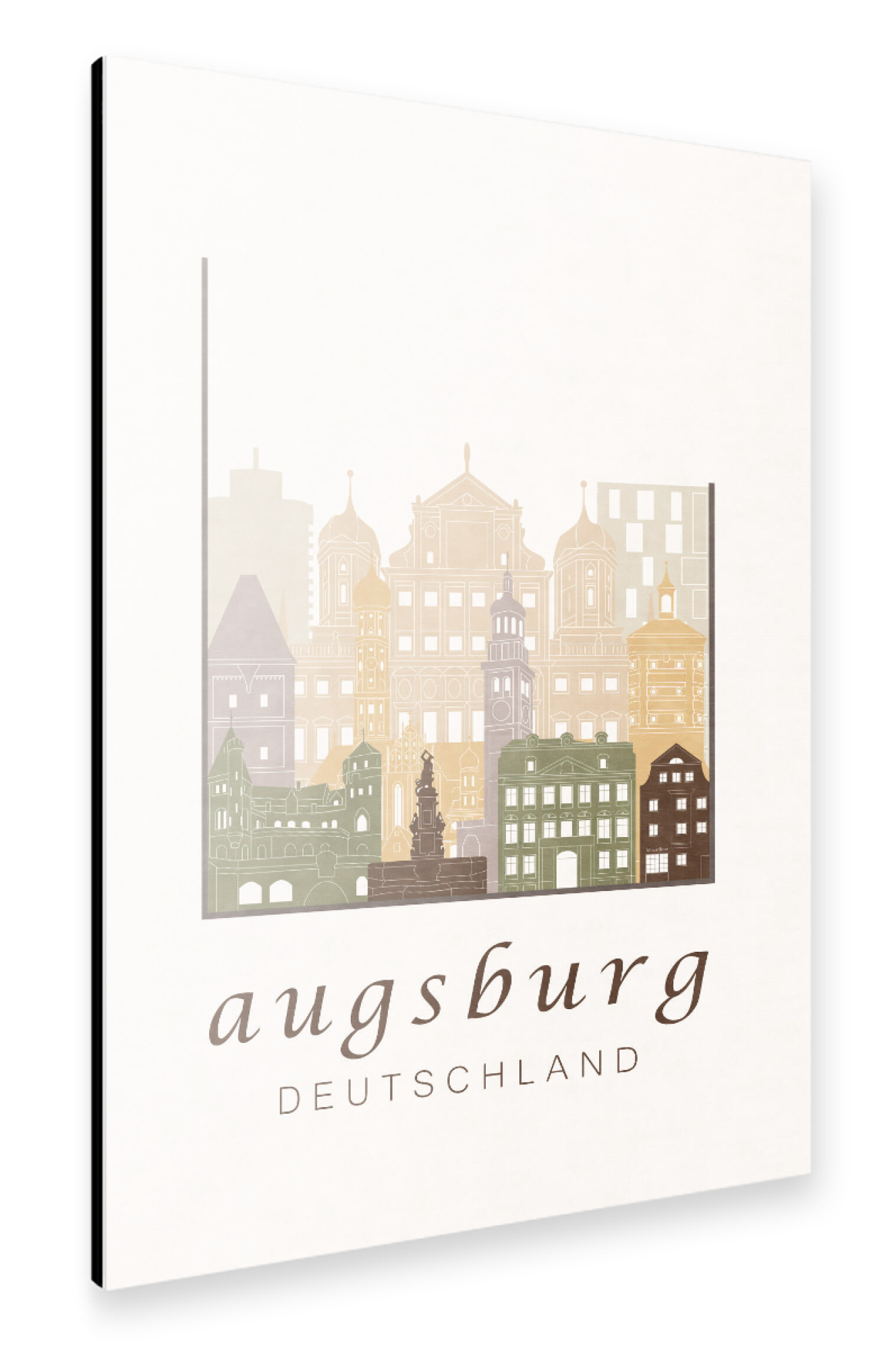 Alu-Dibond "Augsburg skyline, rustic" 75x50 cm artboxONE