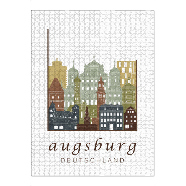 Puzzle Ravensburger "Augsburg skyline light brown" artboxONE - Städte,Architektur