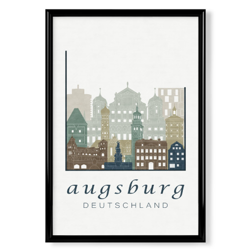 Augsburg skyline light blue