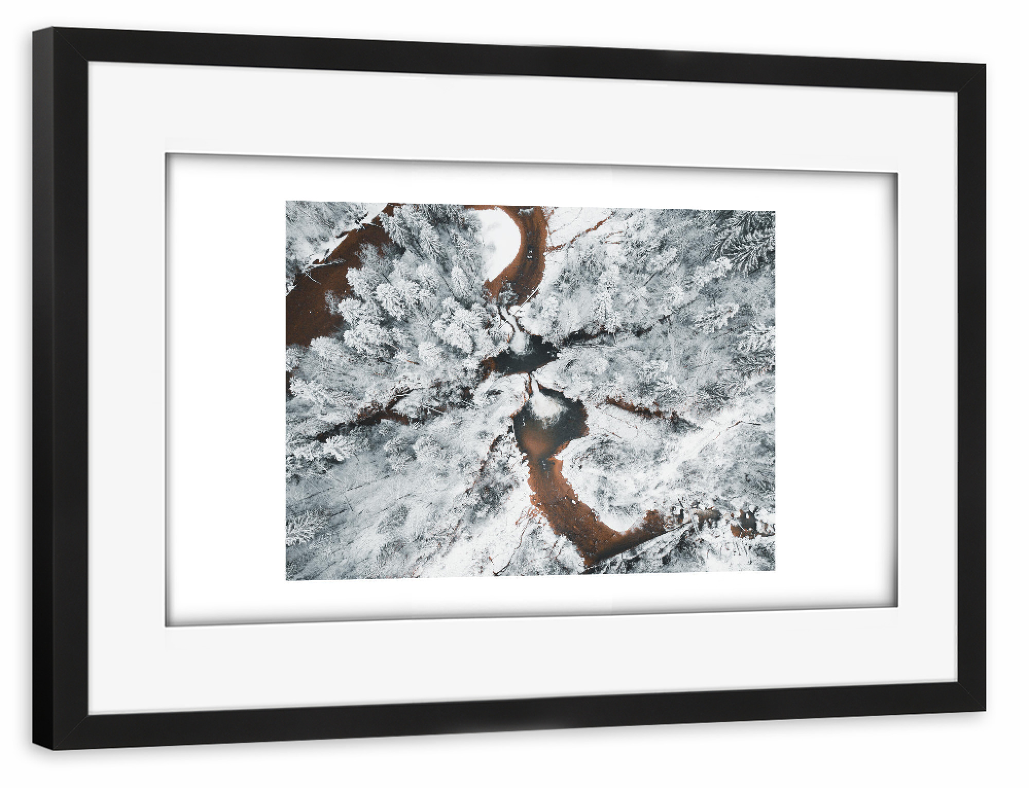 Poster mit Rahmen schwarz "Waterfalls" artboxONE - Natur