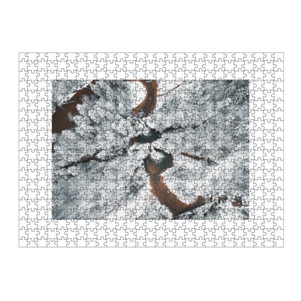 artboxONE Puzzle "Waterfalls" artboxONE - Natur - Drone,Drone photography,Aerial,View,Waterfall,Winter,Dji,Landscape,Natur,Nature,Bavaria,Snow,Wald
