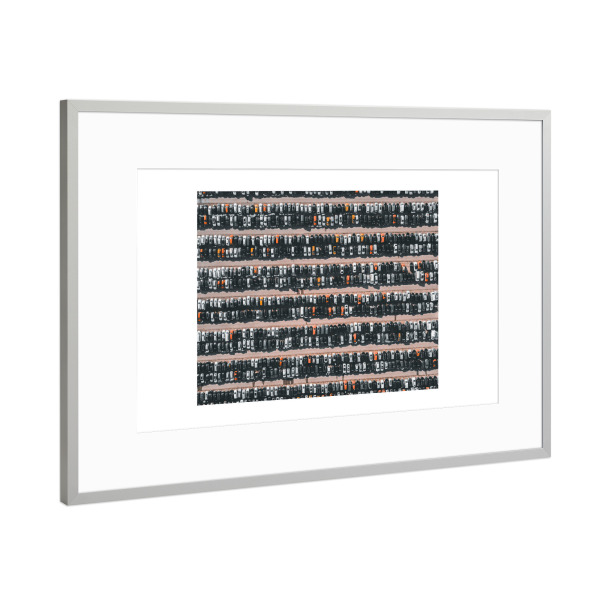 Poster mit Rahmen Silber "Parking Cars" artboxONE - Automobile