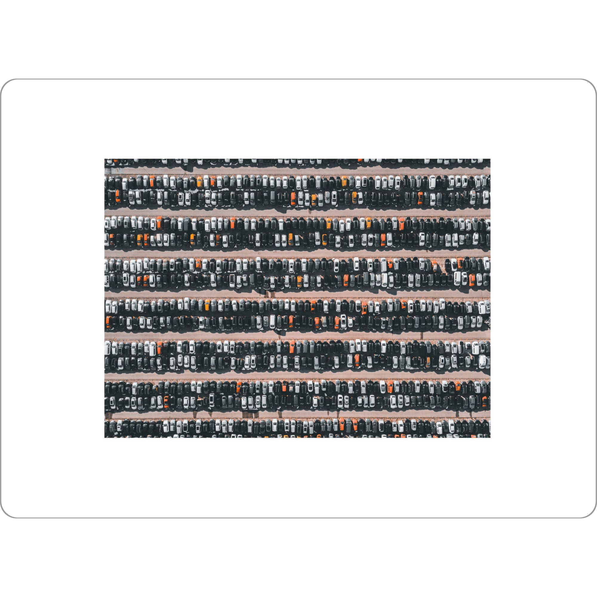 Tischset "Parking Cars" artboxONE - Automobile - Drone,Drone photography,Aerial,View,Cars,Auto,Parkplatz,Dji,Luftaufnahme,Symmetrie,Geometrie,Bavaria