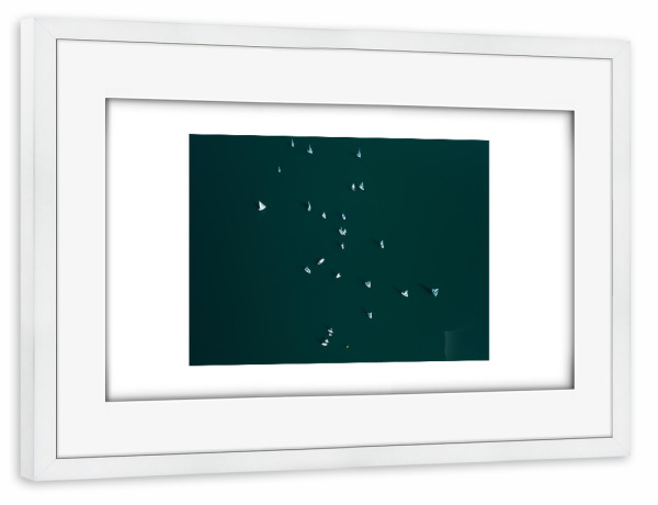 Poster mit Rahmen weiß "Boats" artboxONE - Natur,Reise / Strand und Meer