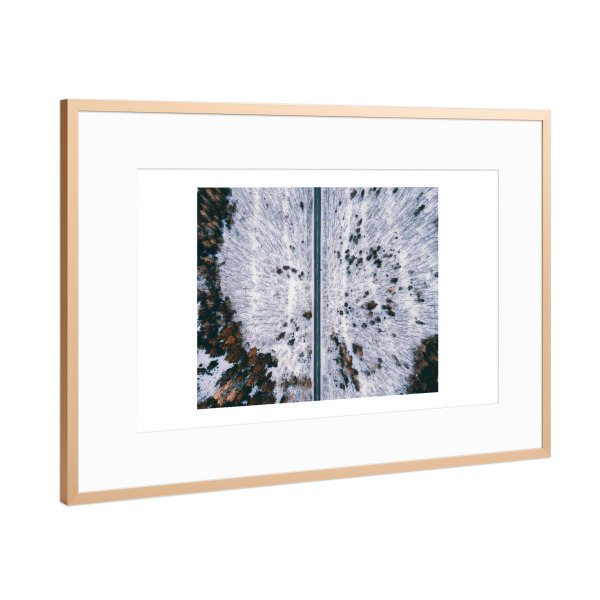 Poster mit Rahmen Kupfer "Forest Road" artboxONE - Natur